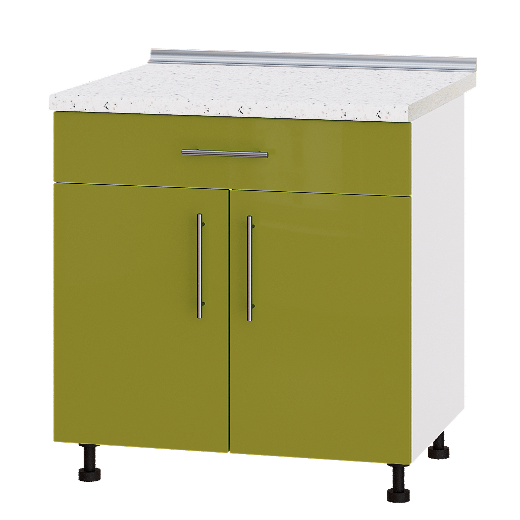 Шкаф нижний Эверест Модерн модуль Низ Н75-800 80х47х85 см Олива глянец/Белый (03039)