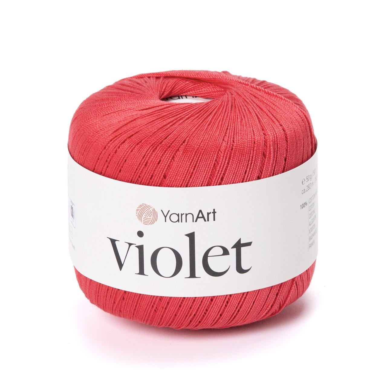 Пряжа YarnArt Violet хлопок мерсеризированный 50 г Красный №6328 (3045085759)