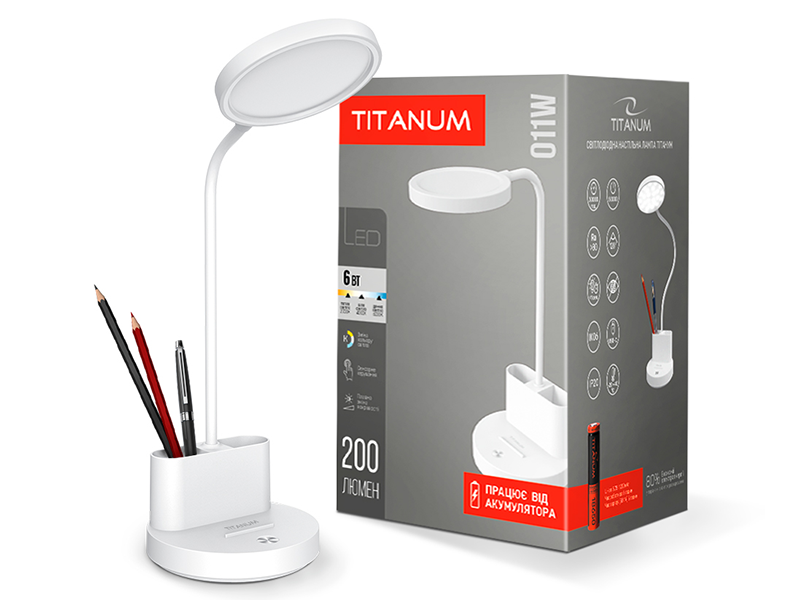 Настольная лампа светодиодная с аккумулятором Titanum TLTF-011W 6W 2700-6000K USB (8318)