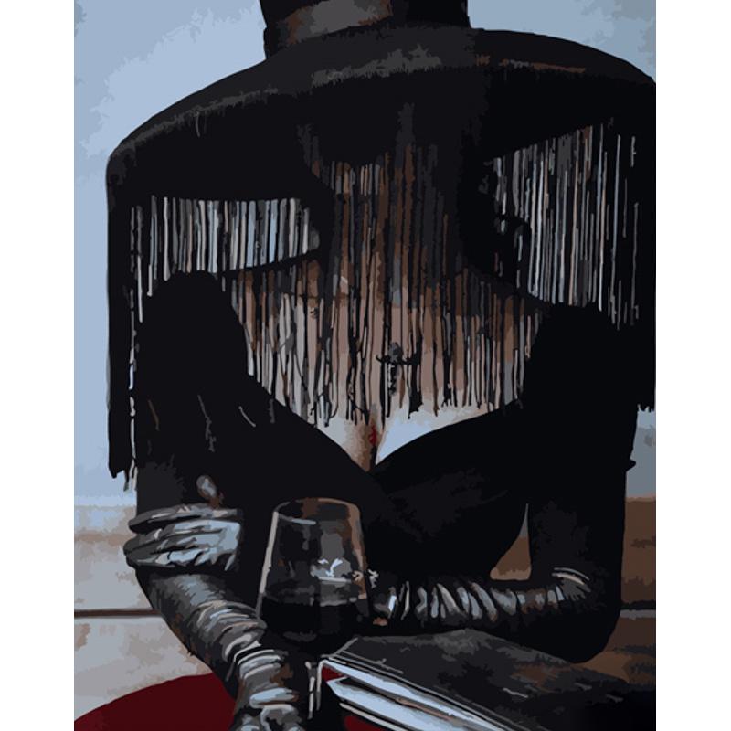 Картина по номерам Strateg Премиум Женщина под вуалью 40х50 см (GS802)