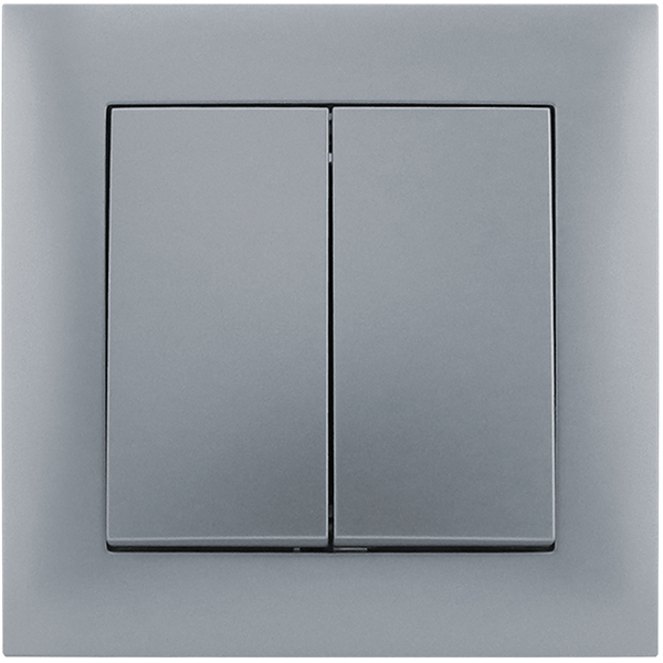 Выключатель двухклавишный MARSHEL IDEAL VS10-300 Silver
