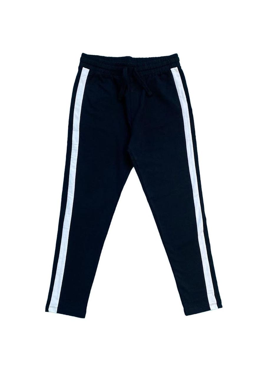 Брюки детские OVS хлопковые с лампасами 11-12 года 146 см Черный (2081861342)