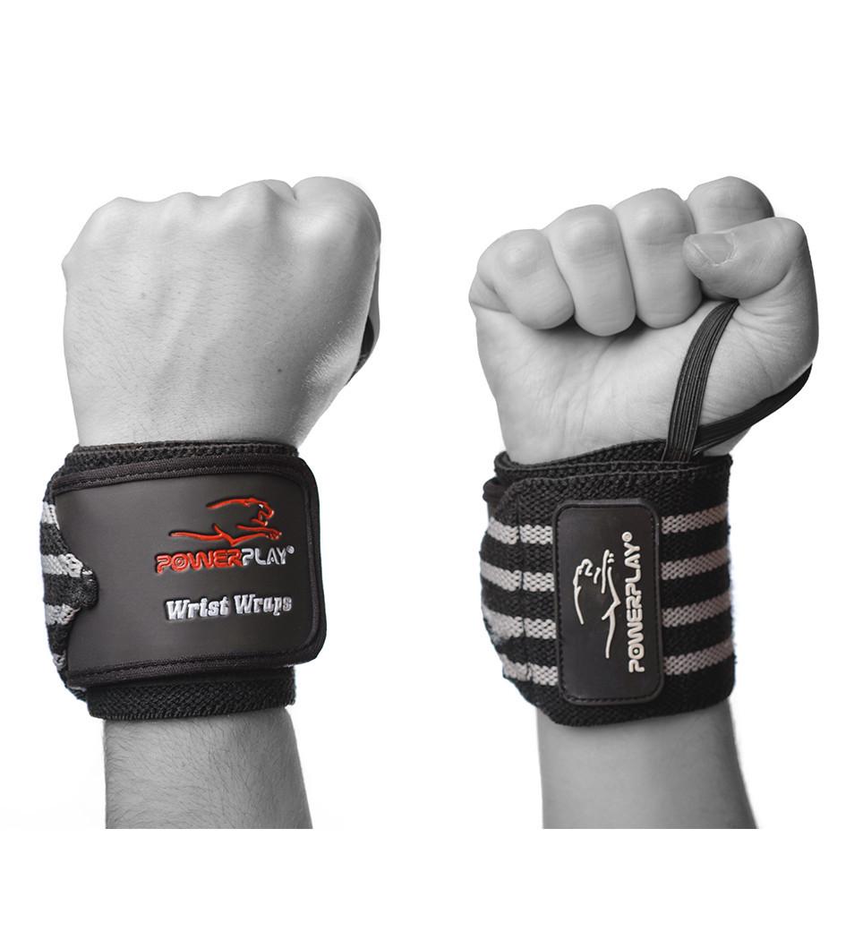 Бинты кистевые PowerPlay 3081 Черно-Серый (A-011743) - фото 1 Бинты кистевые PowerPlay 3081 Черно-Серый (A-011743) - фото 1