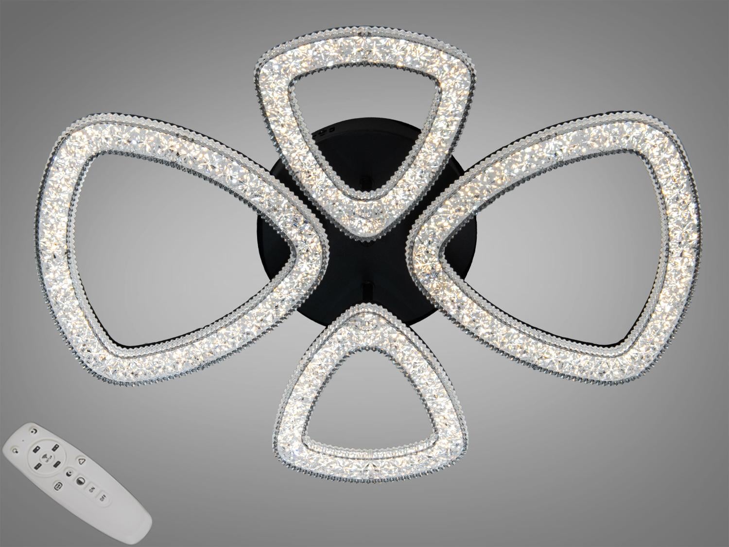 Люстра потолочная LED Diasha 53W пульт 6633/2+2BK Черный
