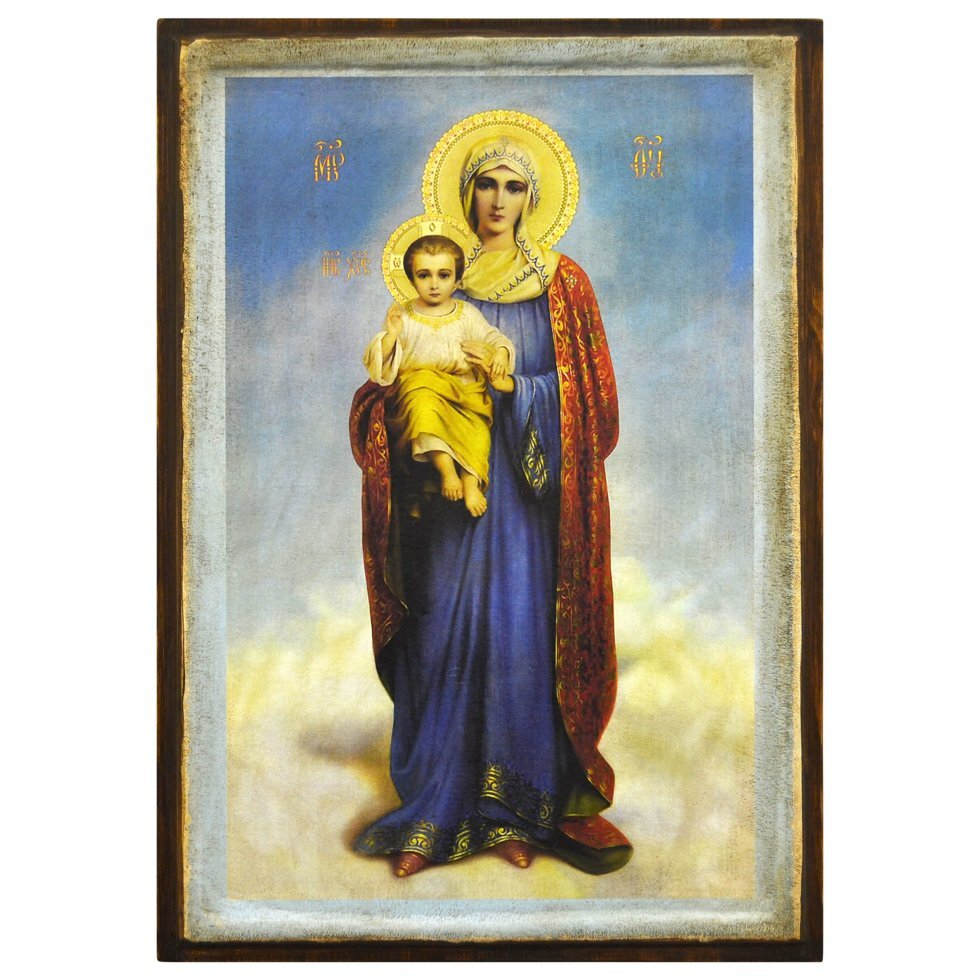 Икона Образ Пресвятой Богородицы Благодатное Небо на дереве 30х20 см (112-0082с)