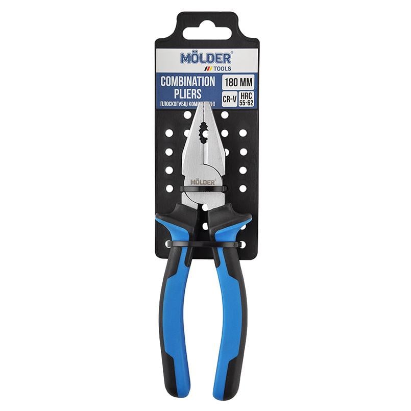 Плоскогубцы комбинированные Molder Cr-V двухкомпонентная ручка 180 мм (MT40018)