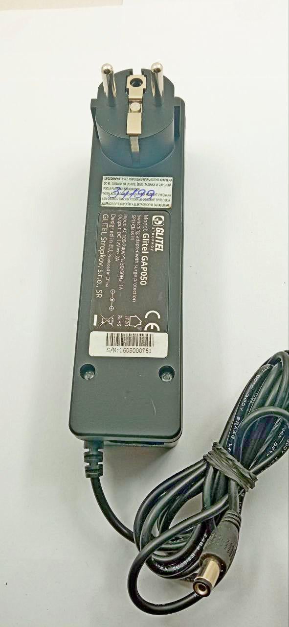 Адаптер комутаційний GLITELGAP050 із захистом від перенапруги SPD класу III 12V/2,0A 5,5x2,1 (34199) Адаптер комутаційний GLITELGAP050 із захистом від перенапруги SPD класу III 12V/2,0A 5,5x2,1 (34199)
