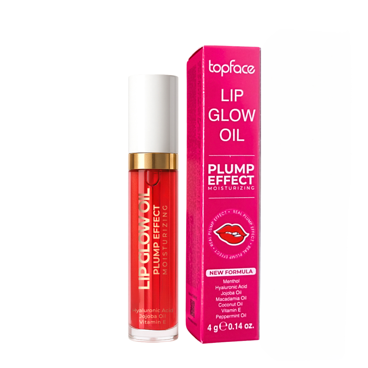 Олія для збільшення об'єму губ Topface Lip Glow Oil Plump Effect 4 г 01 Cherry Pop Вишневий аромат (PT216)