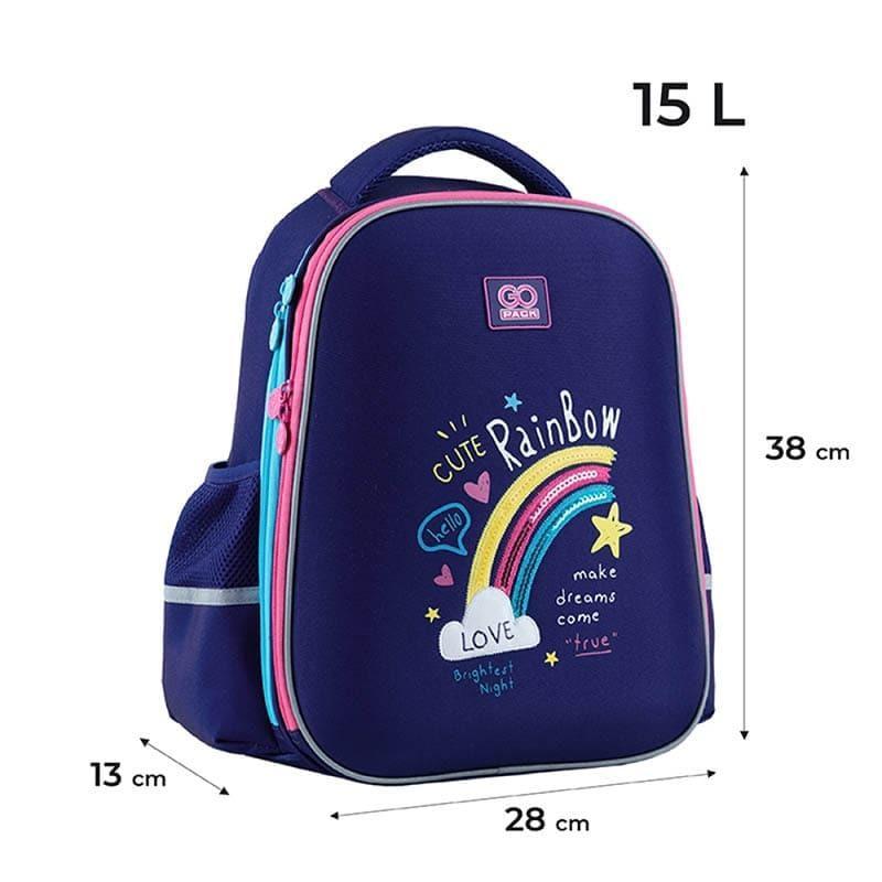 Шкільний рюкзак напівкаркасний GoPack Education Cute Rainbow 15 л Синій (GO24-165M-1) - фото 3