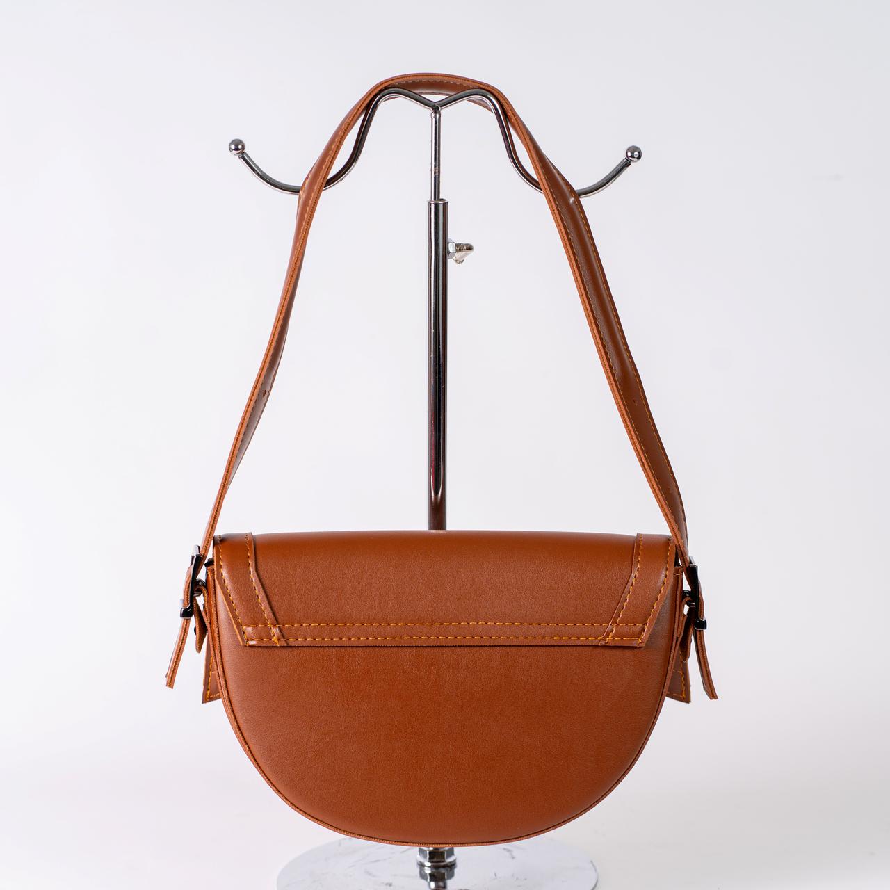 Сумка женская полукруглая XENIA № 33-24 из эко-кожи Охра - фото 4