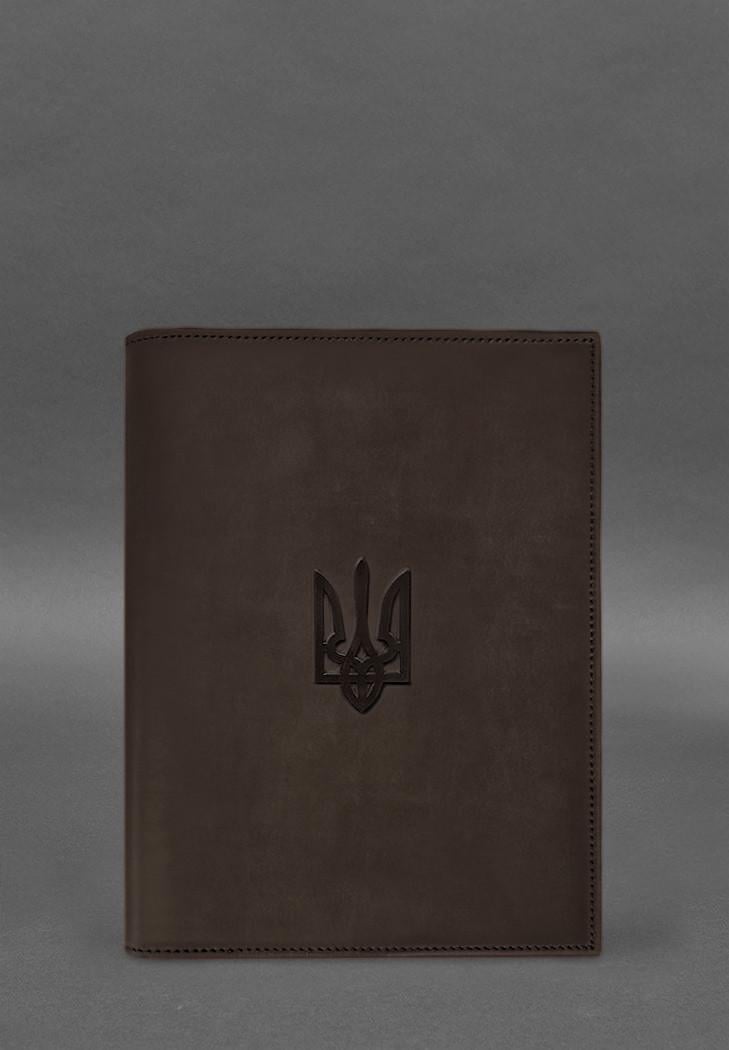 Обкладинка шкіряна для нотаріального реєстру з Тризубом Crazy Horse Темно-коричневий (A-028878)