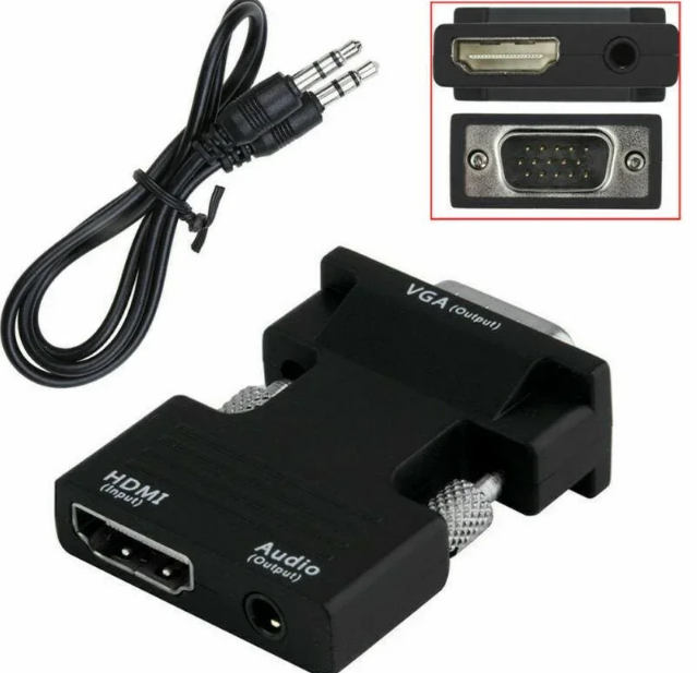 Переходник UKC HDMI - VGA OUT со звуком black - фото 4