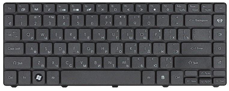 Клавиатура для ноутбука Acer Gateway NV49C Black Клавиатура для ноутбука Acer Gateway NV49C Black