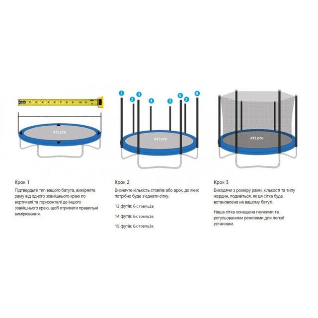 Сітка для батута 252 см 6 стовпчиків (26202501) - фото 4 Сітка для батута 252 см 6 стовпчиків (26202501) - фото 4