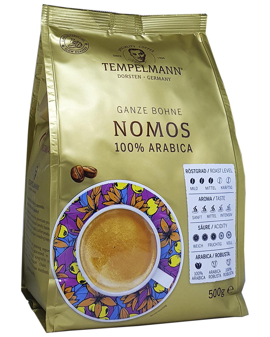 Кофе Tempelmann Nomos 100% арабика зерно 500 г (58881) Кофе Tempelmann Nomos 100% арабика зерно 500 г (58881)