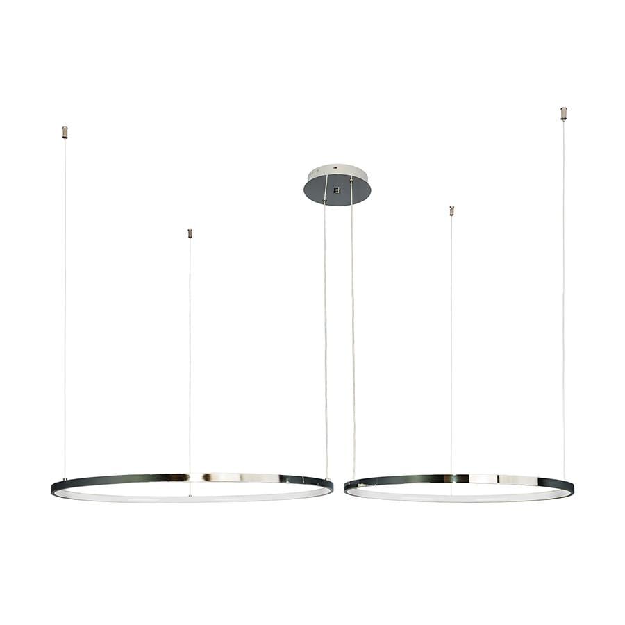 Люстра светодиодная Levistella 7529832-2B LED 600/800 с двумя кольцами плафонами Хром (2667995609)