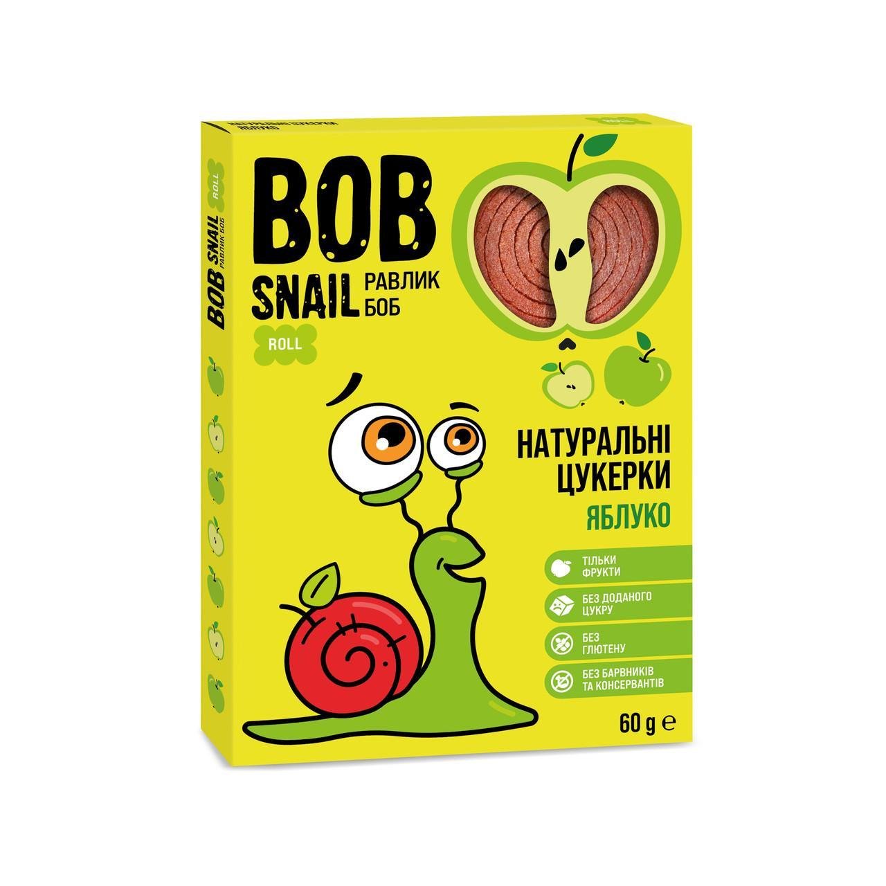 Конфеты натуральные фруктовые Bob Snail Яблоко 60 г (2303827373)