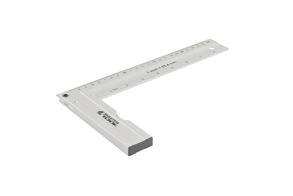 Кутник будівельний алюмінієвий MasterTool 250 мм ручка Al з капсулою 0,5 мм/1 м (30-4250)