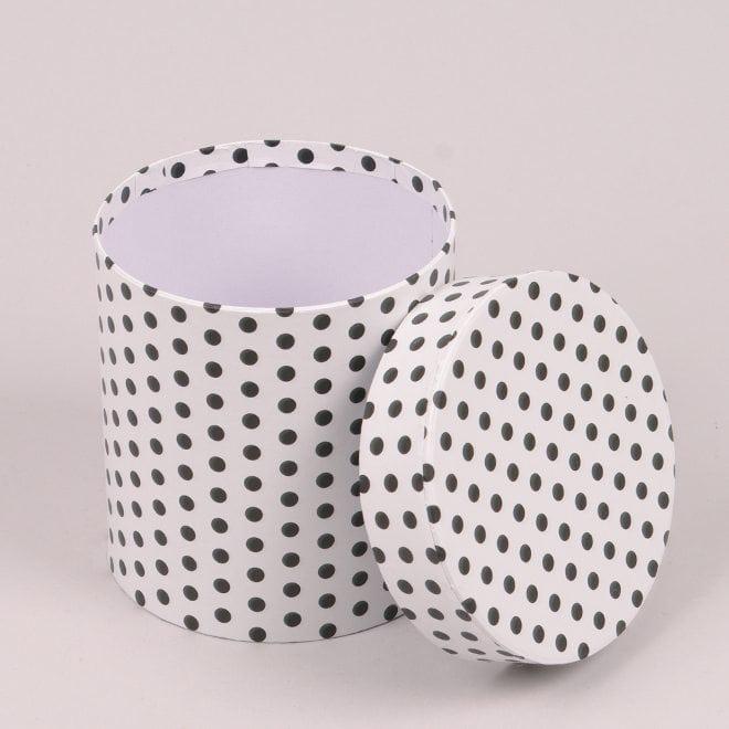 Комплект коробок для цветов Flora 2 шт. Белый в черный горошек (39864) - фото 2 Комплект коробок для цветов Flora 2 шт. Белый в черный горошек (39864) - фото 2
