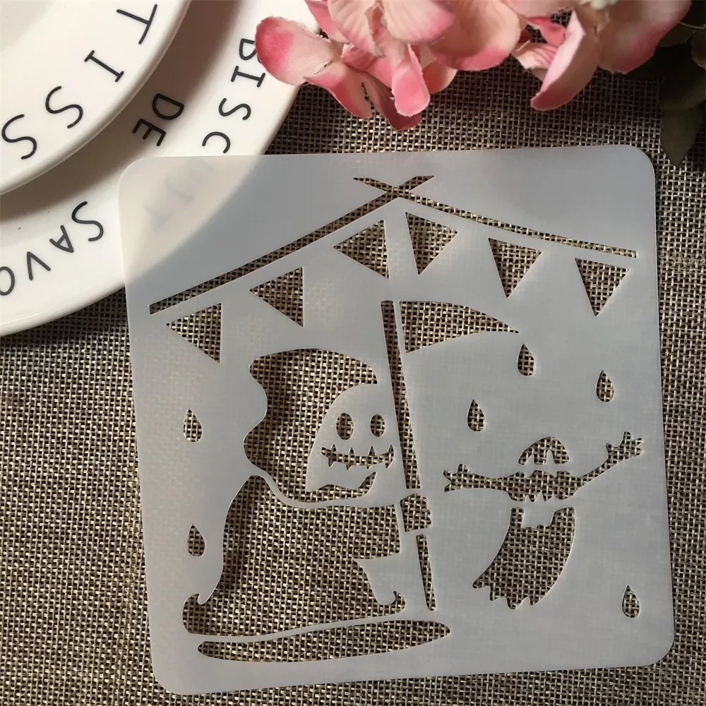 Трафарет для Хэллоуина Смерть с косой 13х13 см Серый (7615/39)