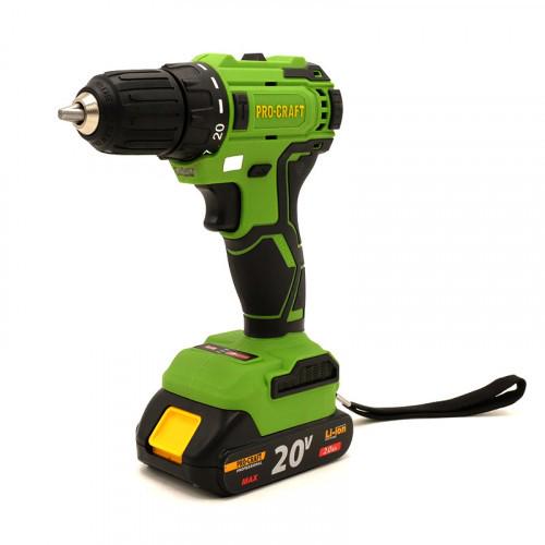 Шуруповерт Procraft PA-18LiBL з 1 акумулятором 20/2 та зарядним пристроєм