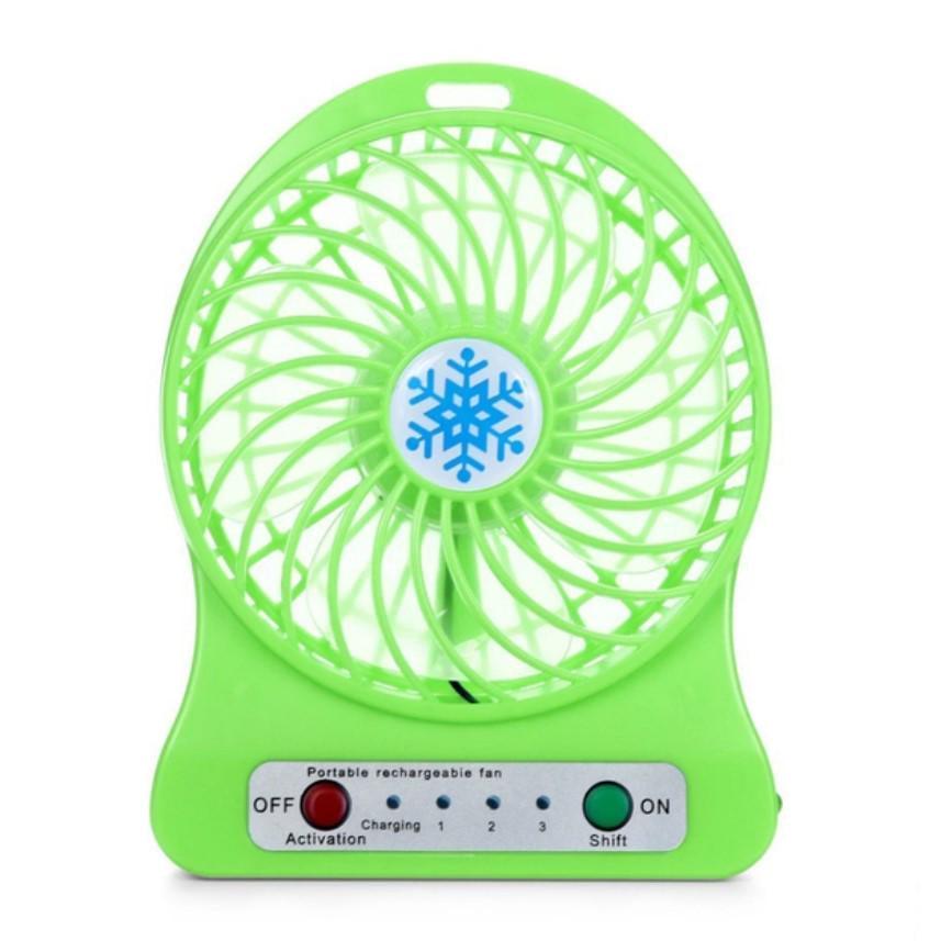 Вентилятор настольный Mini Fan USB на аккумуляторе 14х10х4 см Зеленый (MX-3288-11318S)