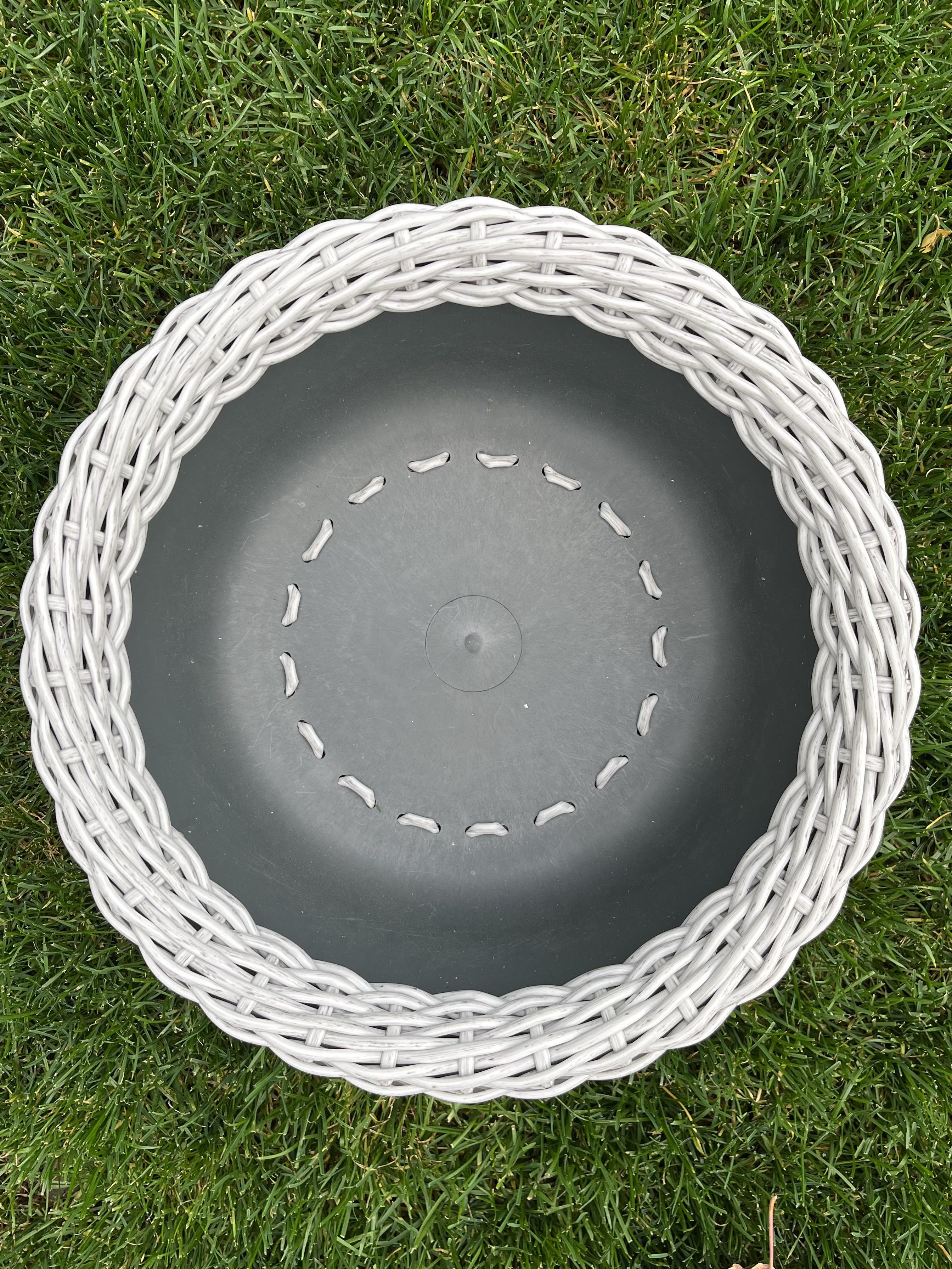 Кашпо-плошка для цветов из искусственного ротанга 12,5 л Серая береза ​​(29881048) - фото 2