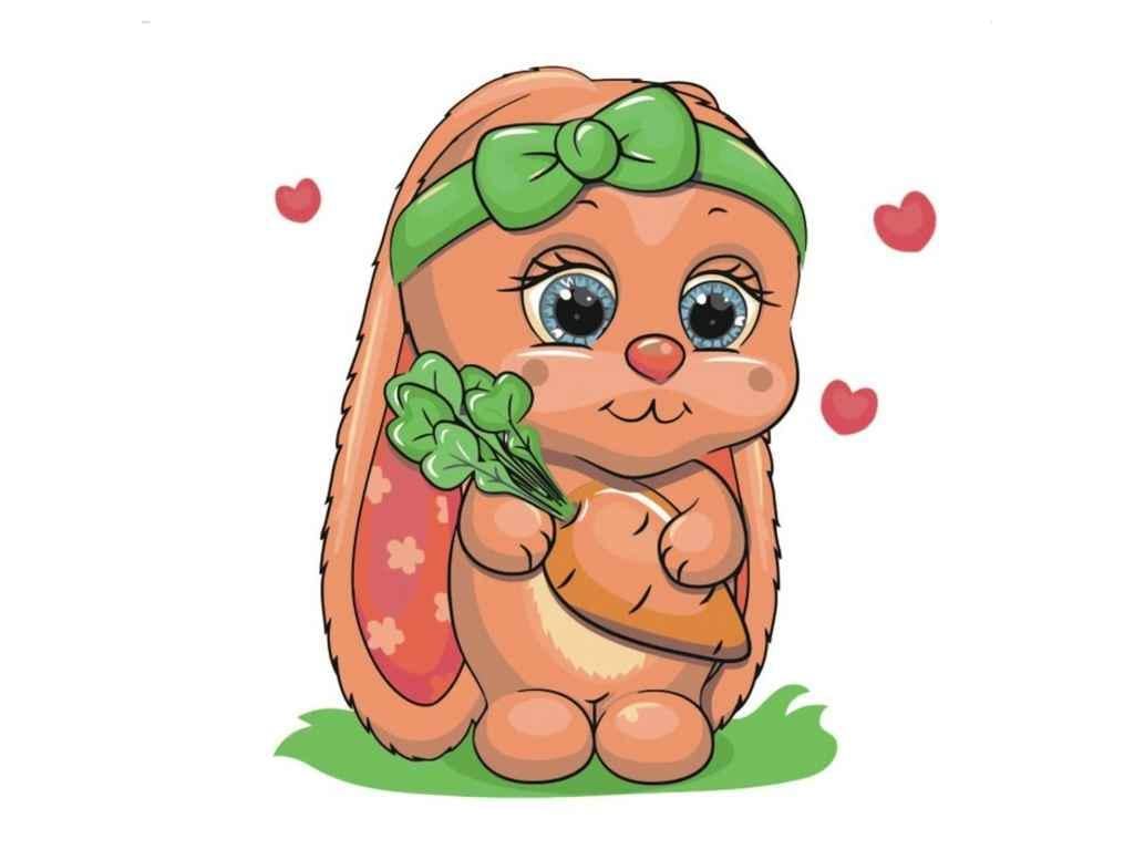 Картина по номерам Strateg Миленький зайчонок 30х30 см (ES023)