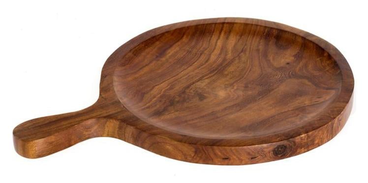 Доска деревянная Empire для пиццы Ø 255 мм круглая с ручкой (EM-6032)