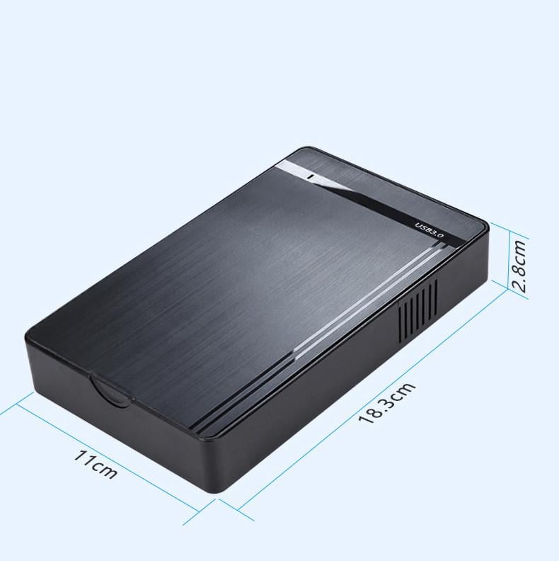 Карман зовнішній ShuoLe HDD 3,5"/2,5" SATA USB 3.0 для жорсткого диска з блоком живлення Чорний (21176051) - фото 7