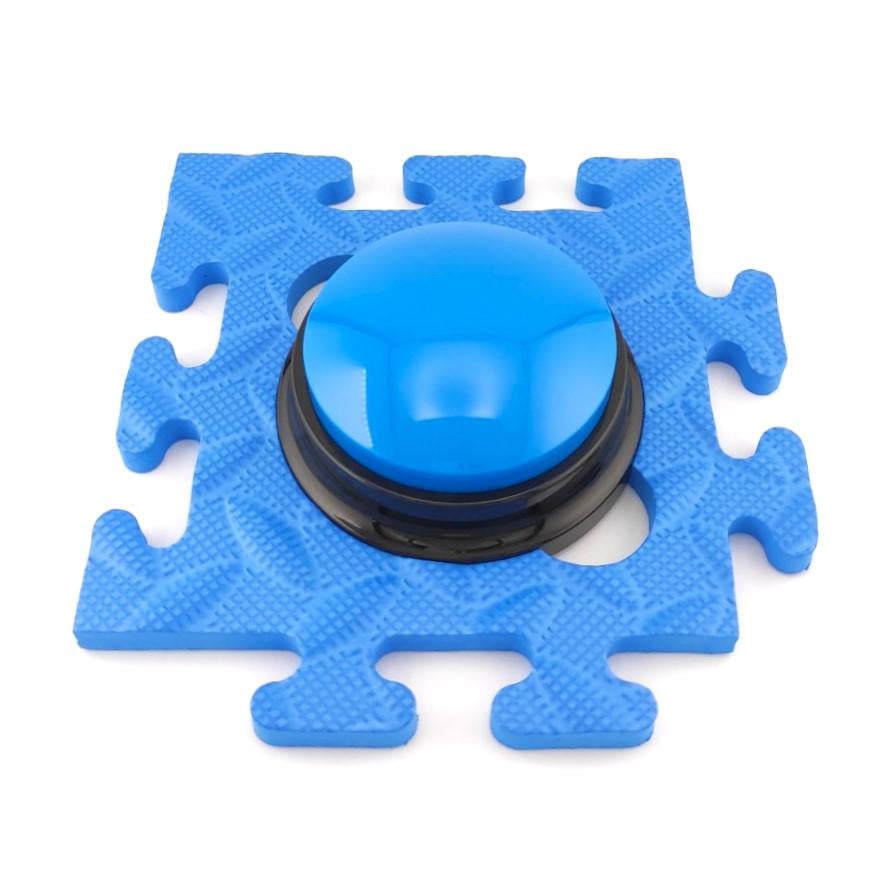 Кнопка голосовая интерактивная с функцией записи 9х4,5 см /коврик 16х16х1 см Синий (ИК9016к14)