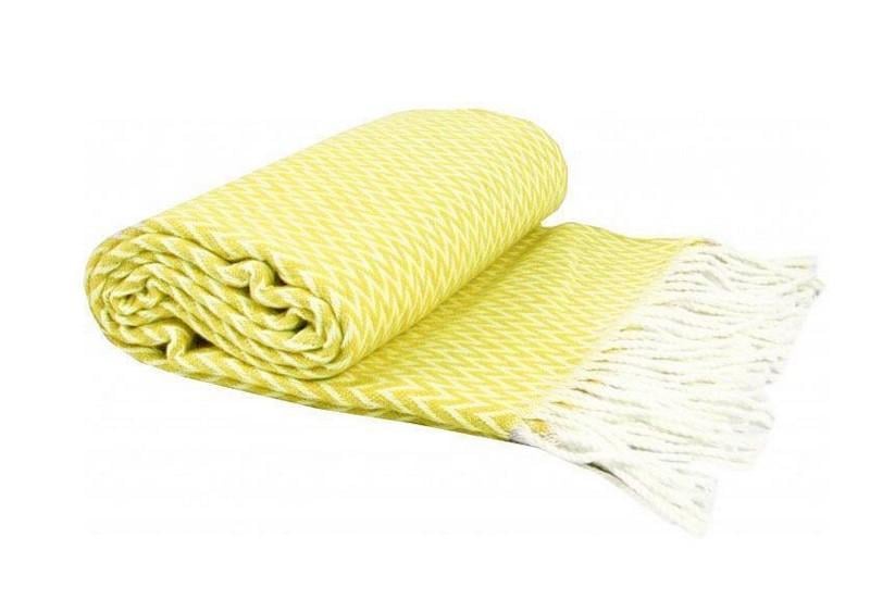 Плед хлопковый Vladi Валенсия No1 Antonio 200х220 см Бело-желтый (26433849)