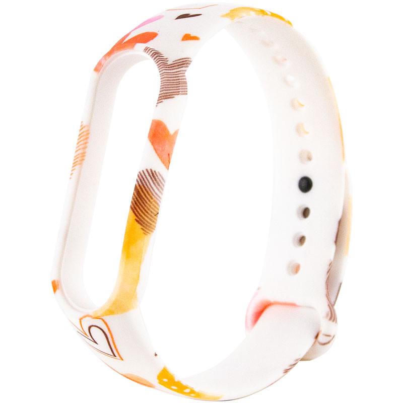Ремінець силіконовий для Xiaomi Mi Band 5/6 Серця/Білий (00000037970_5)