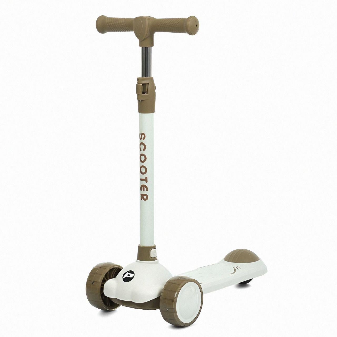 Самокат JR3-129-BRN 3 уровня высоты руля полиуретан 3 колеса металл/пластик 54x28x17 см Бежевый (26394555)
