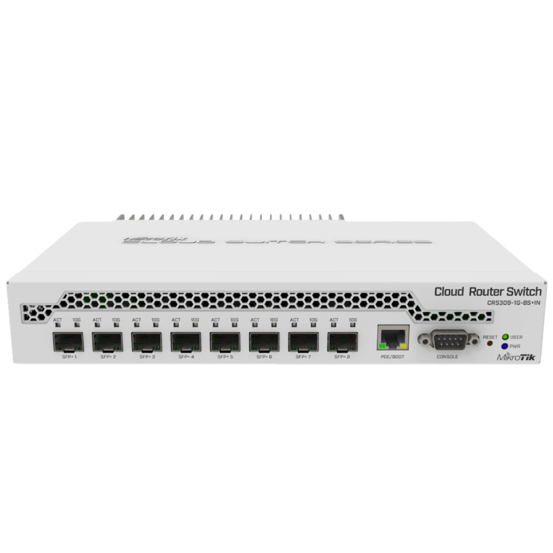 Коммутатор Mikrotik CRS309-1G-8S+IN 8хSFP+ 10G 1хRJ45 управляемый RouterOS и SwOS White (30067331)