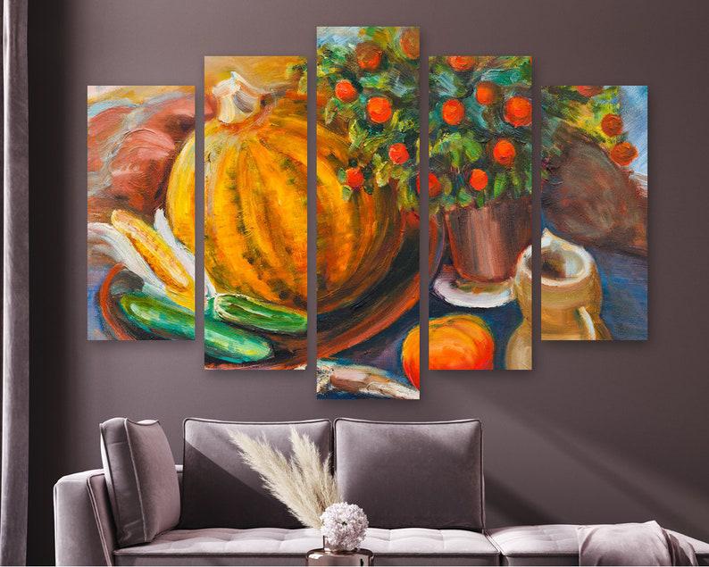 Модульная картина на холсте из пяти частей KIL Art Натюрморт овощи 137x85 см (M51_L_150)