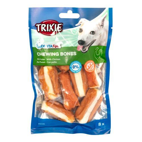 Ласощі Trixie Denta Fun для собак кісточка для чищення зубів з куркою 5 см 120 г