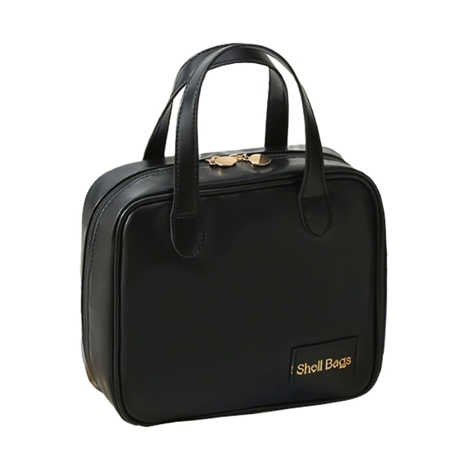 Косметичка дорожная органайзер из экокожи с ручками Черный (ОКД-133-21)