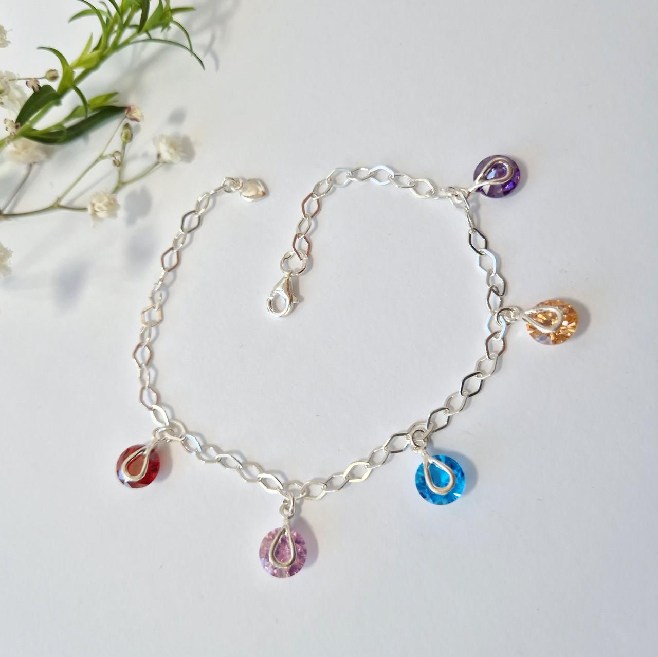 Браслет серебряный на руку Марта с подвесками серебро 925 пробы 6,91 г 17-21 см (4352бр)