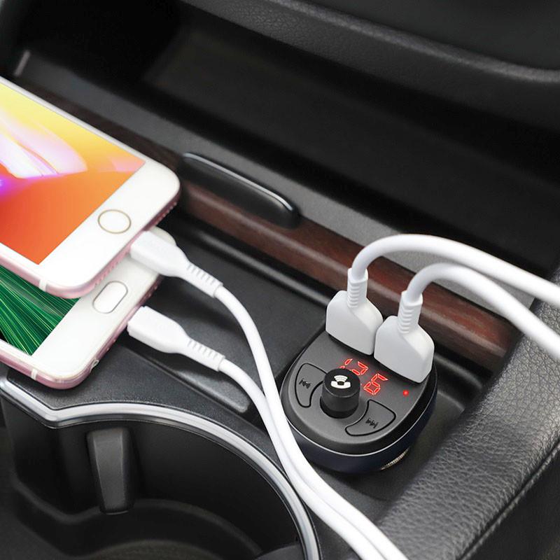 FM-трансмітер Hoco E41 Bluetooth подвійний USB Чорний (1908681289) - фото 4 FM-трансмітер Hoco E41 Bluetooth подвійний USB Чорний (1908681289) - фото 4
