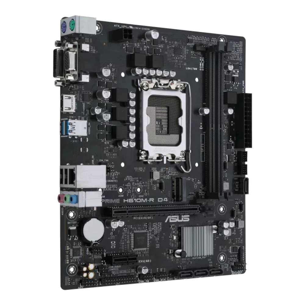 Материнська плата Asus H610M-R D4-SI Intel LGA1700 MicroATX Triple Display HDMI VGA DVI-D (578112)