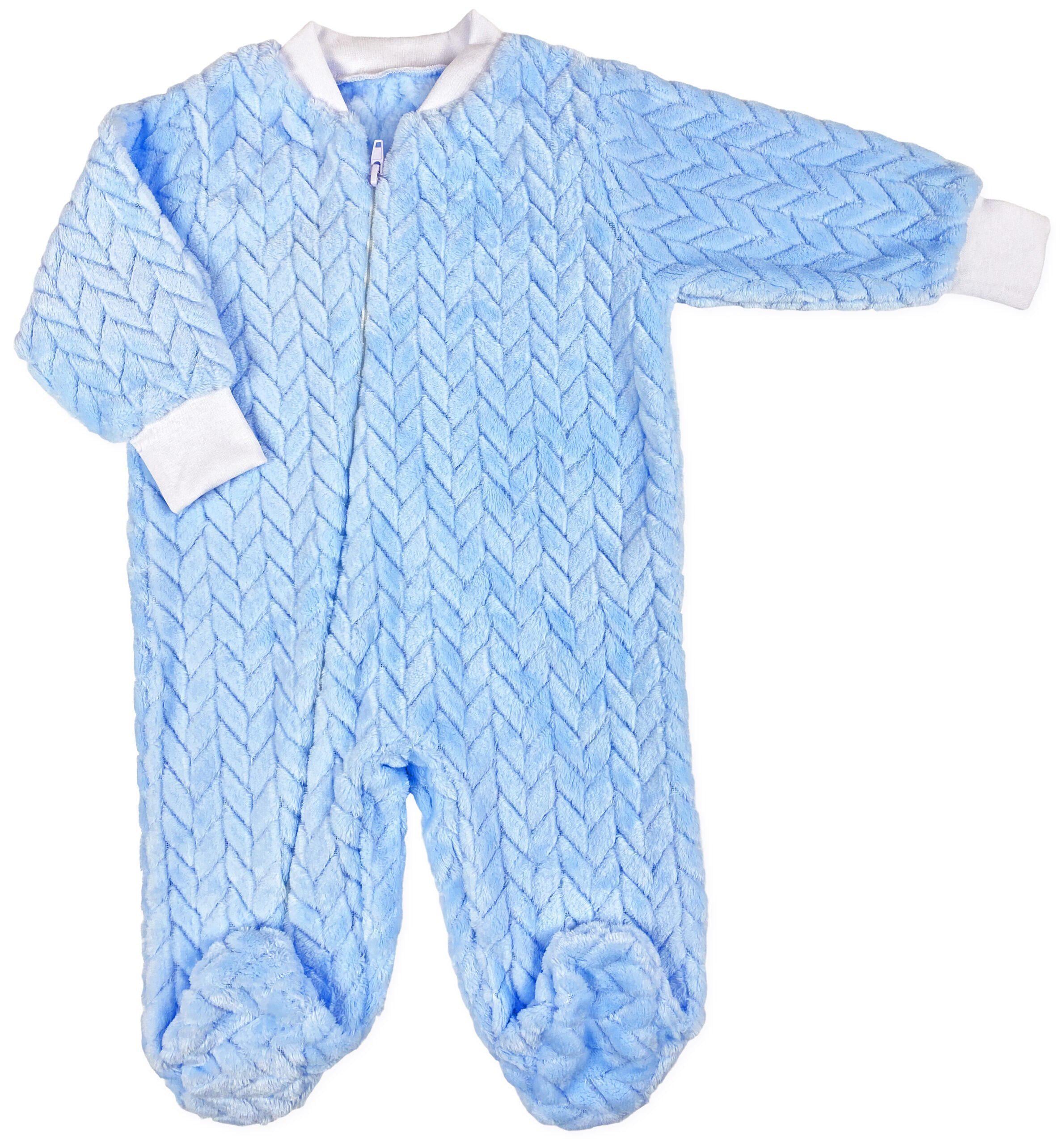 Комбинезон RoyalBaby Косичка велюр р. 80 Голубой (111292-1103)