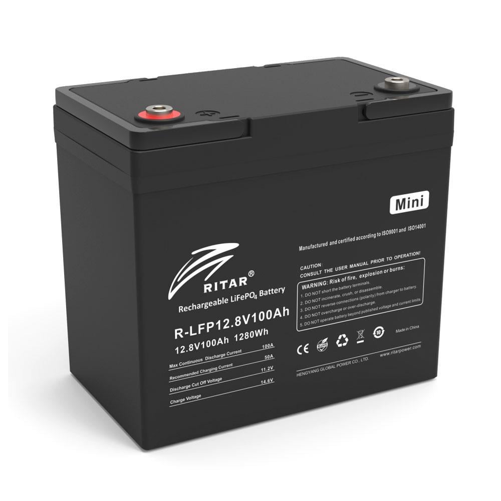 Батарея акумуляторна Ritar LiFePO4 12,8V 100Ah mini 1280Wh BMS50 4S