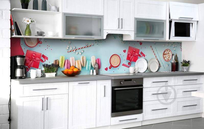 Скинали на кухню Zatarga «Какао с зефиром» 600х3000 мм виниловая 3Д наклейка кухонный фартук самоклеящаяся