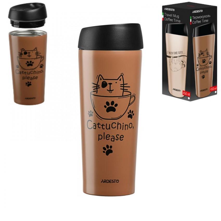 Термочашка Coffee time Cat Ardesto AR2645DMM 450 мл (1281663705) - фото 2 Термочашка Coffee time Cat Ardesto AR2645DMM 450 мл (1281663705) - фото 2
