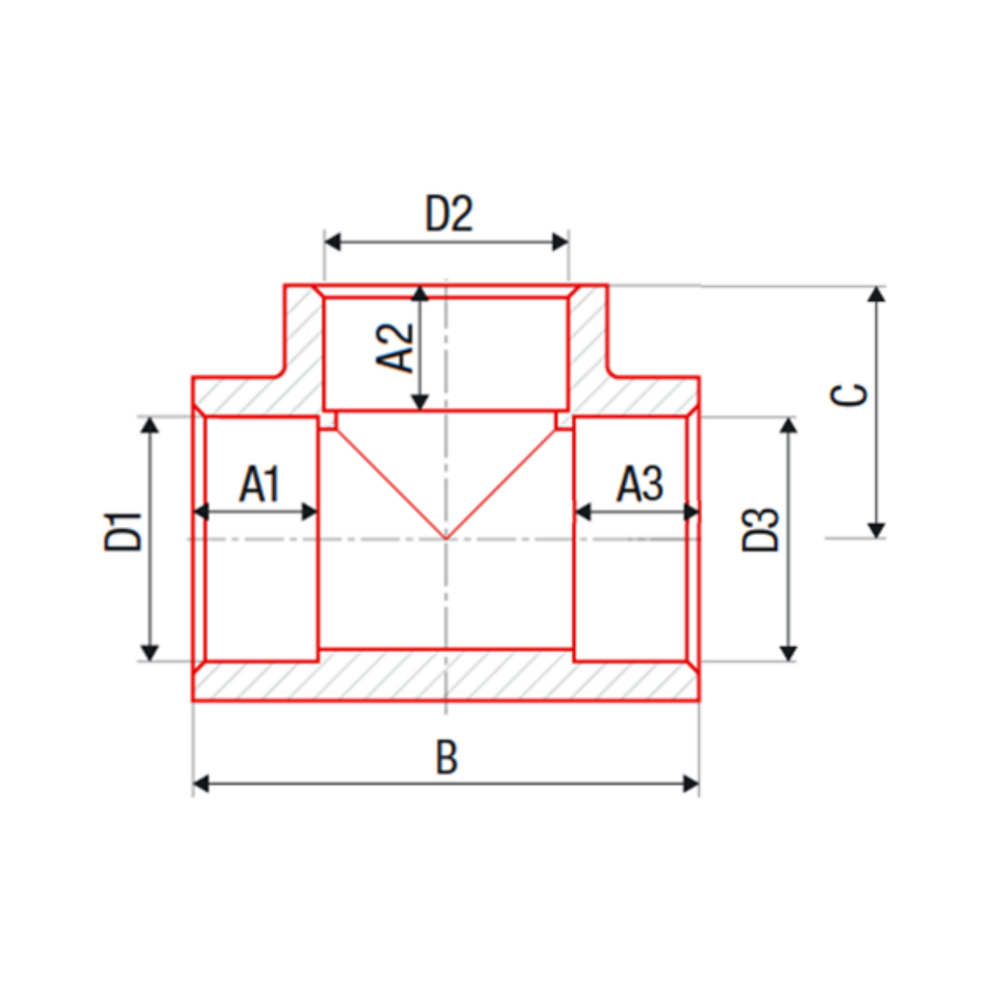 Тройник реукционный REIGER 25х20х25 мм (6547116) - фото 2 Тройник реукционный REIGER 25х20х25 мм (6547116) - фото 2