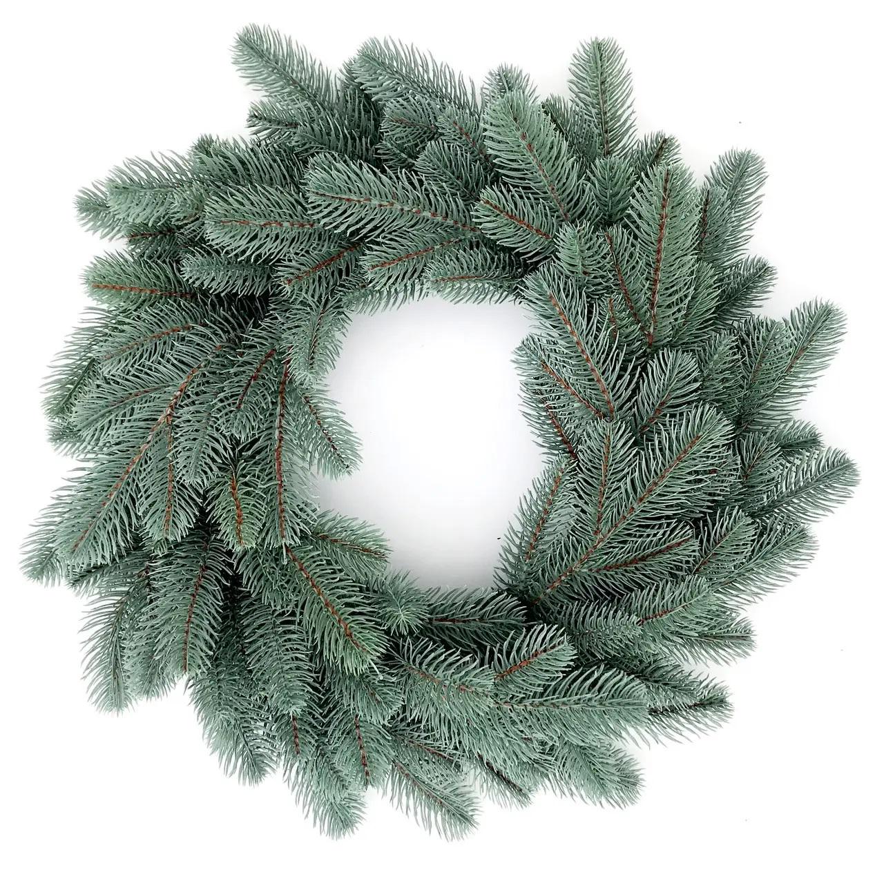 Вінок новорічний литий Lux 50 см Блакитний 112/50/B Вінок новорічний литий Lux 50 см Блакитний 112/50/B