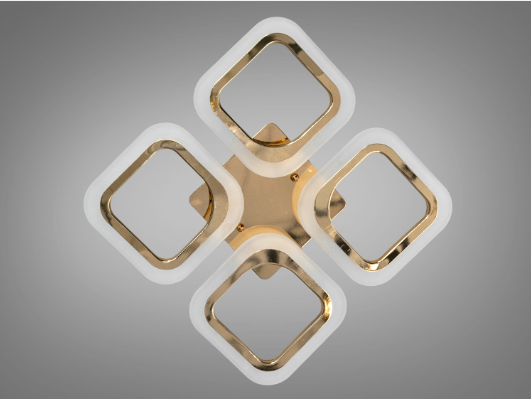 Люстра светодиодная пристельная Diasha с регулировкой яркости 40W Золотой (AS8060/4G)