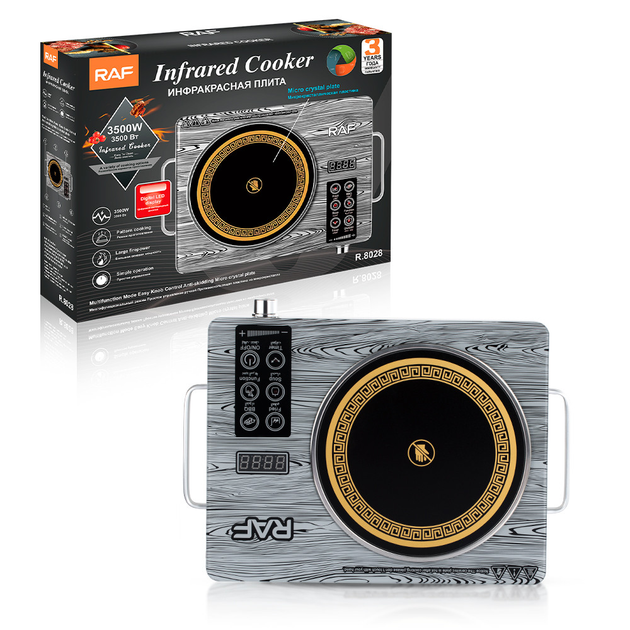 Плита инфракрасная RAF R.8028 1 конфорка 3500 Вт стеклокерамика LED-дисплей (ML-05241) Плита инфракрасная RAF R.8028 1 конфорка 3500 Вт стеклокерамика LED-дисплей (ML-05241)