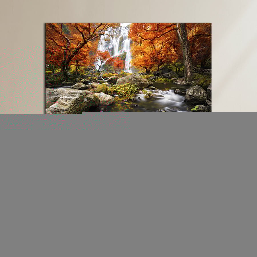 Картина на холсте Оранжевый водопад 122x81 см (586-1)